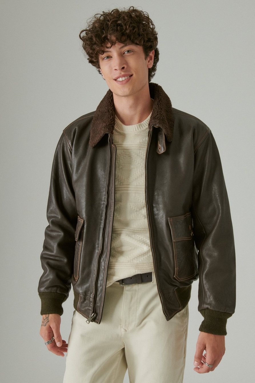 leather flight jacket